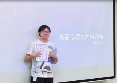 (AP02)元培企管系學生盧柏瑋企業實習表現亮眼 獲提早留用圖片(另開新視窗)